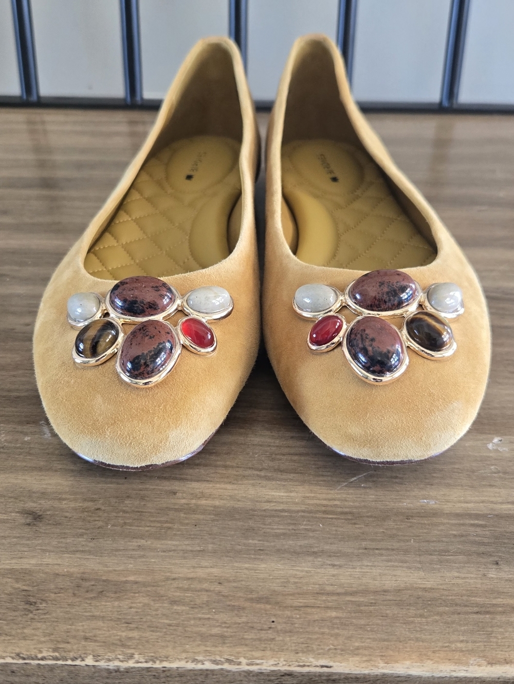 Birdies Hummingbird Flats In Mustard Yellow Suede - Picture 8 of 8